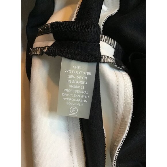 CALVIN KLEIN WOMENS BLACk/WHITE FIT AND FLARE ZIP CLOSW KNEE LENGHT DRESS SIZE 8 - Picture 7 of 7